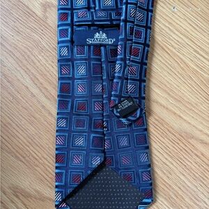 Stafford Blue and Red Geometric Men's Tie